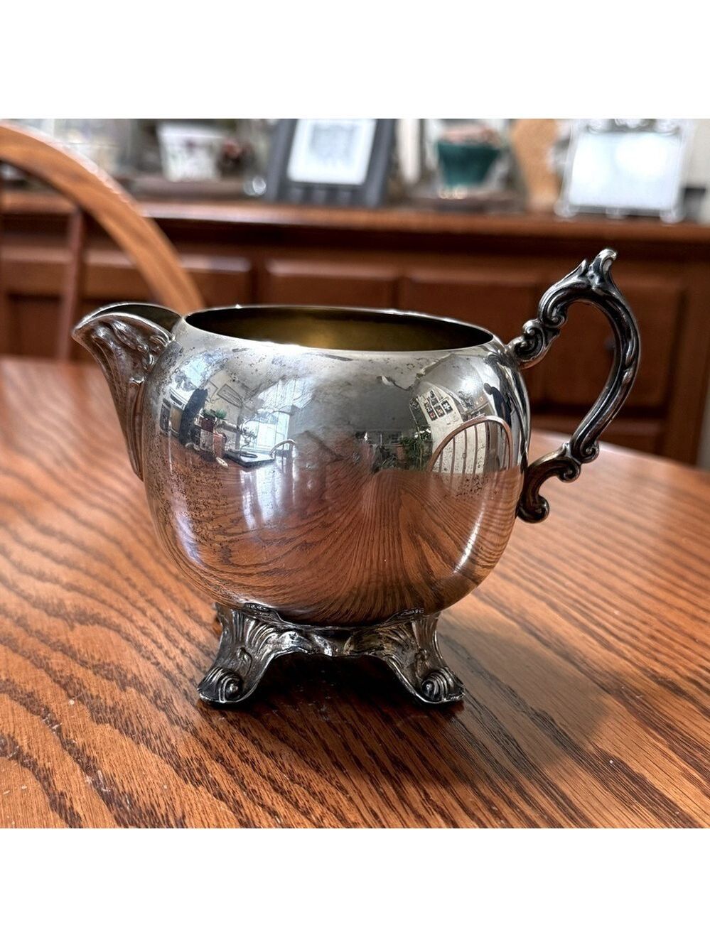 FB Rogers Silver Plated Creamer Ornate Handle Vintage - Picture 2 of 8